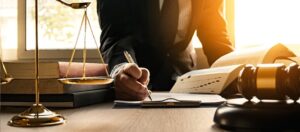 lawyer prepping for court